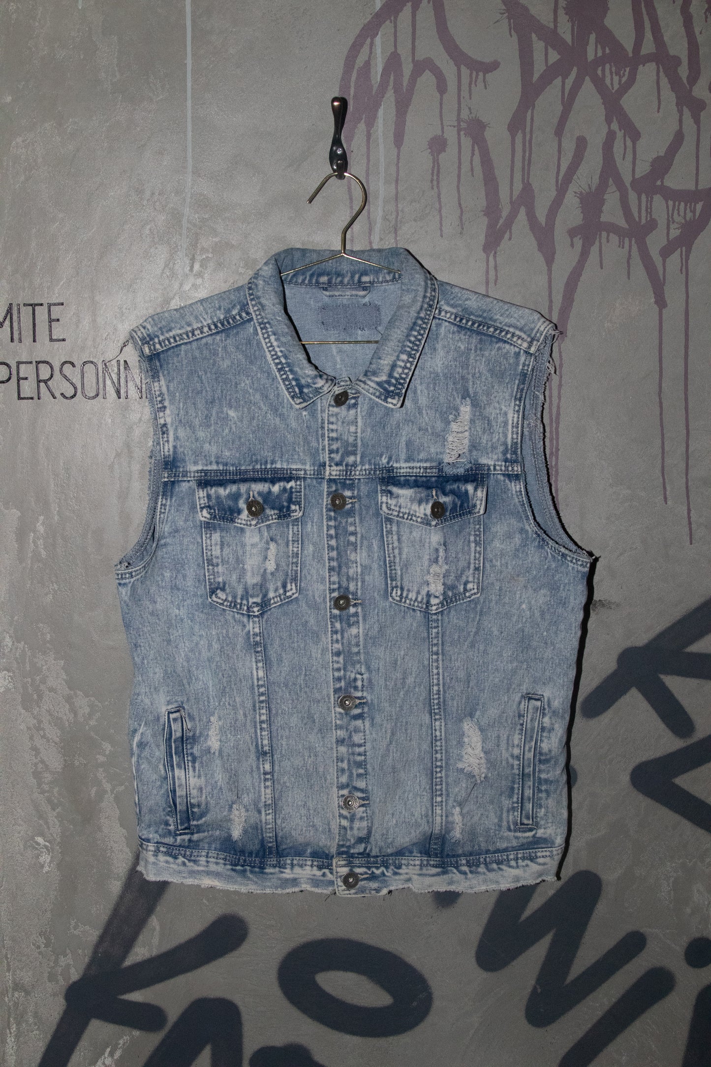 PRE BATTLE BATTLE CUT DENIM VEST